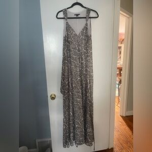 Armani Exchange Sleeveless Snakeskin Print Maxi Wrap Dress